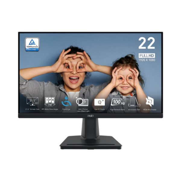 MSI  PRO MP225, 21.5" / 100Hz / 4ms / HDMI VGA / VESA VESA 100x100mm