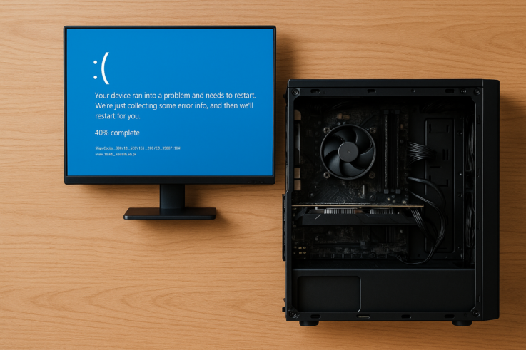 pantalla azul con códigos de error (BSOD)
